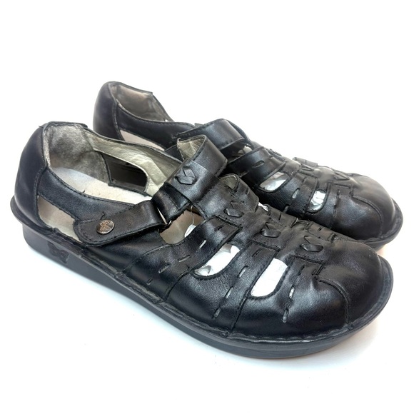 Traq by Alegria Black Leather Sandles | 39 - Picture 1 of 12